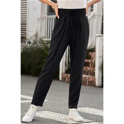 Nwa Smocked Waist Pocketed Harem Pantalon